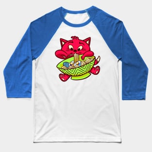 Kitty Loves Ramen Baseball T-Shirt